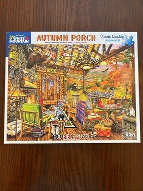 White Mountain Autumn Porch 1000 Pc Puzzle